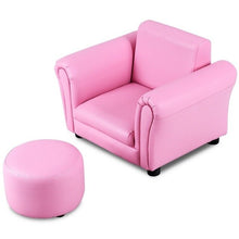 Load image into Gallery viewer, Multi-function Kids Sofa Chairs Single Armrest Couch Sofa with Ottoman Bed room Furniture HW54198