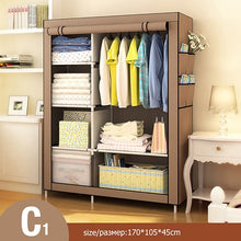 Load image into Gallery viewer, Bedroom Multipurpose Non-woven Cloth Wardrobe Folding Portable Clothing Storage Cabinet Dustproof Cloth Closet Home Furniture