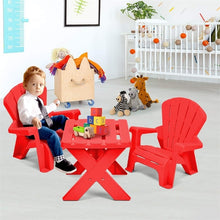 Load image into Gallery viewer, 3-Piece Plastic Children Play Table Chair Set Durable Construction PP Furniture Set Simple Assembly Required OP3232