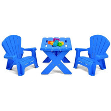 Load image into Gallery viewer, 3-Piece Plastic Children Play Table Chair Set Durable Construction PP Furniture Set Simple Assembly Required OP3232