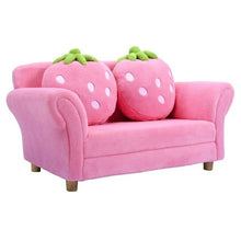 Load image into Gallery viewer, BL/PI Kids Strawberry Armrest Chair Sofa High Quality Strong Wood Frame Two Seat Children Sofas Living Room Furniture HW54190