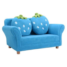 Load image into Gallery viewer, BL/PI Kids Strawberry Armrest Chair Sofa High Quality Strong Wood Frame Two Seat Children Sofas Living Room Furniture HW54190