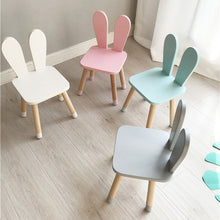 Load image into Gallery viewer, Hot Nordic style wood desk chair for kids cute children furniture high quality beech wood kids room furniture rabbit ear design