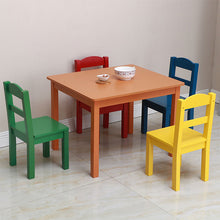 Load image into Gallery viewer, 5Pcs/Set Children's Table Chair Set 1Pcs Table+4Pcs Chair Children's Pine Wooden tables dining table Writing Desk Furniture Sets