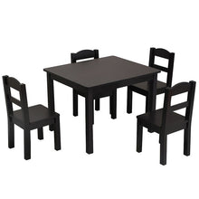 Load image into Gallery viewer, 5Pcs/Set Children's Table Chair Set 1Pcs Table+4Pcs Chair Children's Pine Wooden tables dining table Writing Desk Furniture Sets