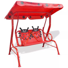 Load image into Gallery viewer, VidaXL Kids Swing Seat With A Sunshade Canopy Easy Assembly Red 115 X 75 X 110 Cm Perfect For Children Outdoor Furniture