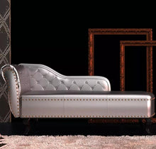 Load image into Gallery viewer, VidaXL Chesterfield Chaise Sofa Upholstered Silver Luxury Sofa Elegant Chaise Lounge Deco Sofa Buying Agent Wholesale