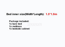 Load image into Gallery viewer, Cute 1.2m/1.5m/1.8m Car Design Children Bed With Mattress Bedside Cabinet Home Bed Child Bedroom Furniture Solid Wood Leather