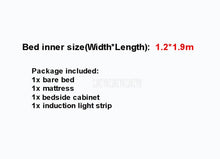 Load image into Gallery viewer, 1.2m/1.35m/1.5m/1.8m Children Bed With Mattress Bedside Cabinet Home Bed Child Bedroom Furniture Car Design Solid Wood Leather