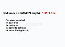Load image into Gallery viewer, 1.2m/1.35m/1.5m/1.8m Children Bed With Mattress Bedside Cabinet Home Bed Child Bedroom Furniture Car Design Solid Wood Leather