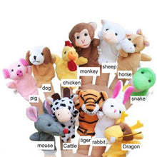 Load image into Gallery viewer, Children Gift Christmas Baby Plush Toy 12 Pcs Tell Story Props Children Furniture Sets Finger Puppets Animal Doll Zodiac Animals