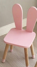 Load image into Gallery viewer, Wooden Kids Animal Chair Bunny Chair Children Furniture Wooden Bunny Vanity Stool Newborn Easter Gift Nursery Decor 2019 Newest