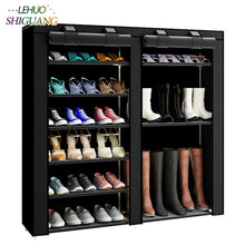 Load image into Gallery viewer, 43.3-inch 6-layer 12-grid Non-woven fabrics large shoe rack organizer removable shoe storage for home furniture shoe cabinet