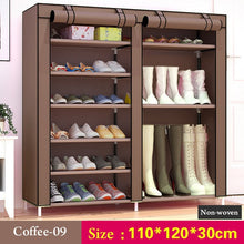 Load image into Gallery viewer, 43.3-inch 6-layer 12-grid Non-woven fabrics large shoe rack organizer removable shoe storage for home furniture shoe cabinet