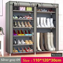 Load image into Gallery viewer, 43.3-inch 6-layer 12-grid Non-woven fabrics large shoe rack organizer removable shoe storage for home furniture shoe cabinet
