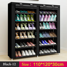 Load image into Gallery viewer, 43.3-inch 6-layer 12-grid Non-woven fabrics large shoe rack organizer removable shoe storage for home furniture shoe cabinet